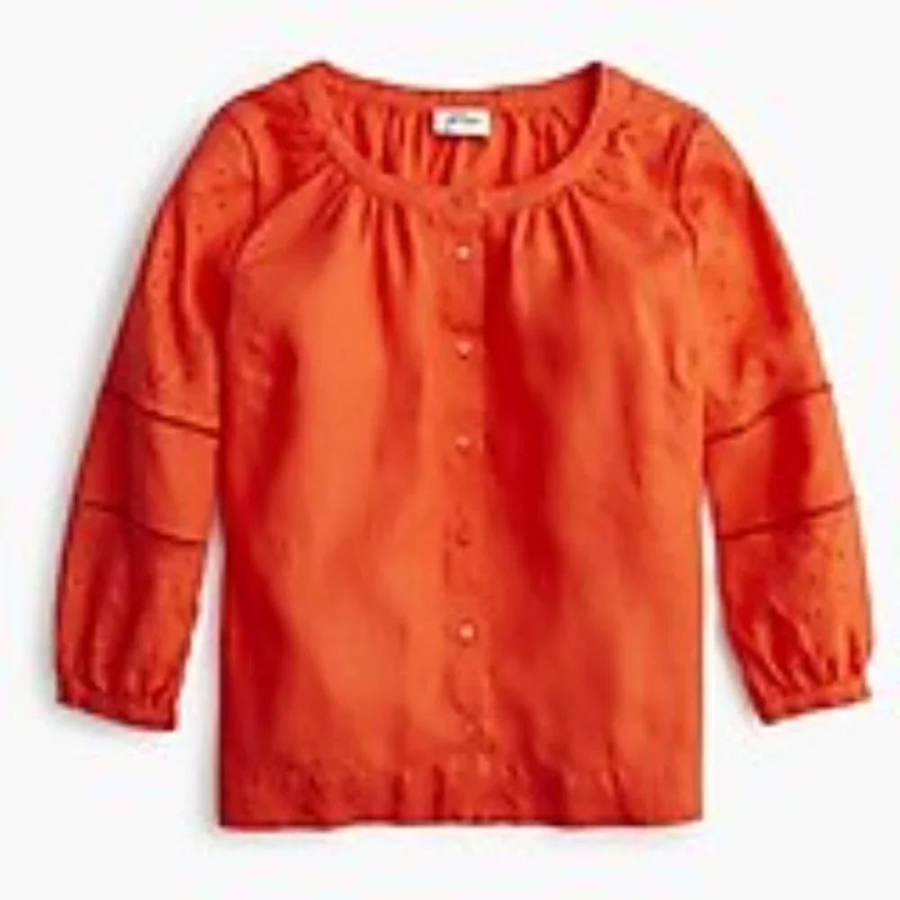 NWT J. Crew Linen Circle Eyelet Shirt sz S - Picture 5 of 5
